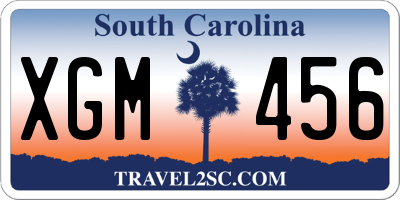 SC license plate XGM456
