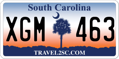 SC license plate XGM463