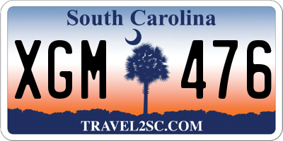 SC license plate XGM476