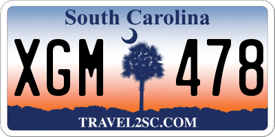 SC license plate XGM478
