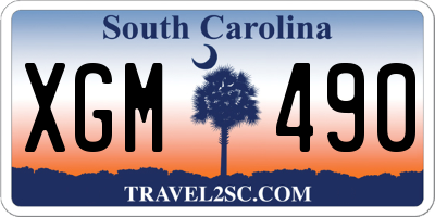 SC license plate XGM490
