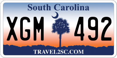 SC license plate XGM492