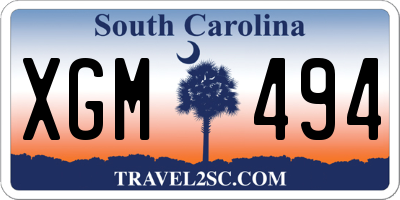 SC license plate XGM494