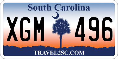 SC license plate XGM496