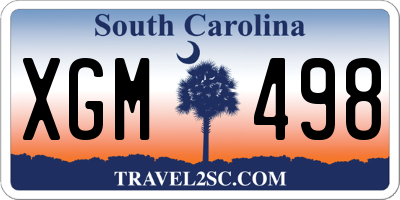 SC license plate XGM498