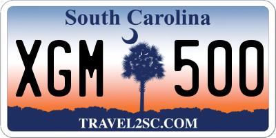 SC license plate XGM500