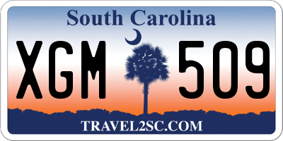 SC license plate XGM509