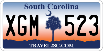 SC license plate XGM523