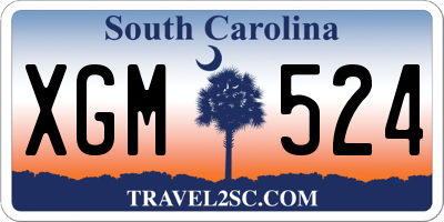 SC license plate XGM524