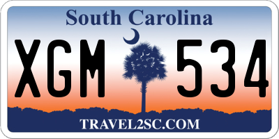 SC license plate XGM534