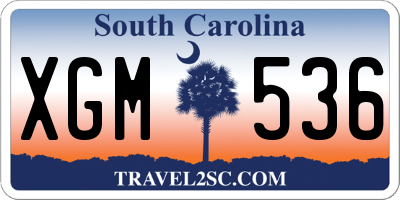 SC license plate XGM536