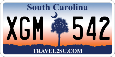 SC license plate XGM542