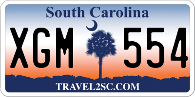 SC license plate XGM554