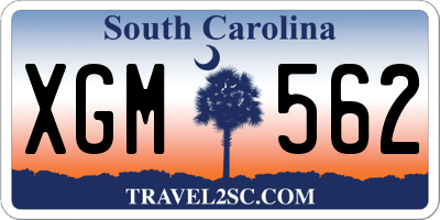 SC license plate XGM562
