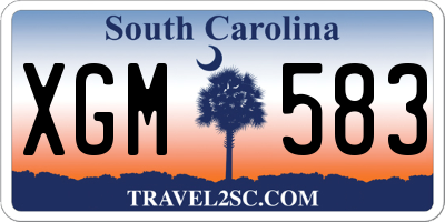 SC license plate XGM583