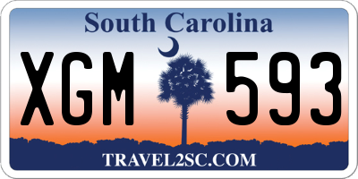 SC license plate XGM593