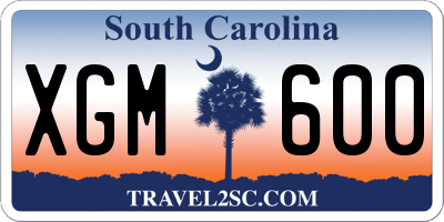SC license plate XGM600
