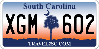 SC license plate XGM602