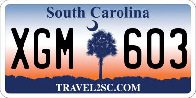 SC license plate XGM603