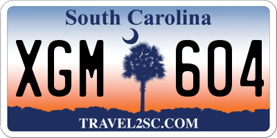 SC license plate XGM604