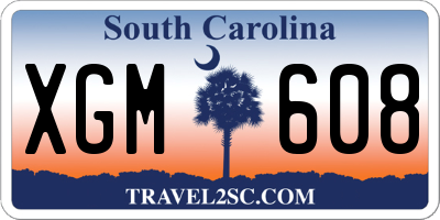 SC license plate XGM608