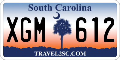 SC license plate XGM612