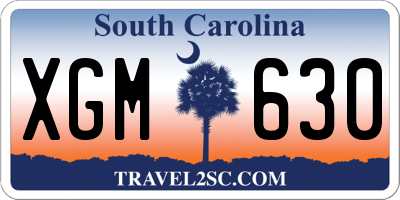 SC license plate XGM630