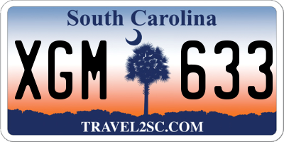 SC license plate XGM633