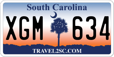 SC license plate XGM634