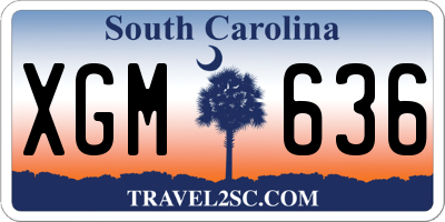 SC license plate XGM636