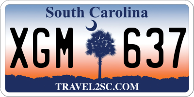 SC license plate XGM637
