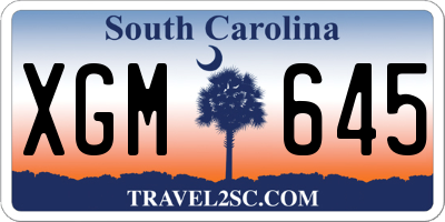 SC license plate XGM645