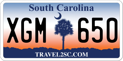 SC license plate XGM650