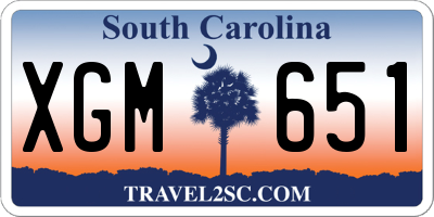 SC license plate XGM651