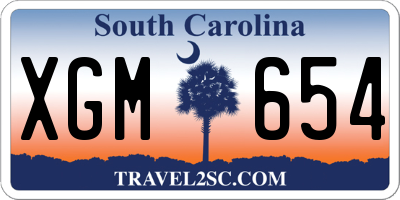 SC license plate XGM654