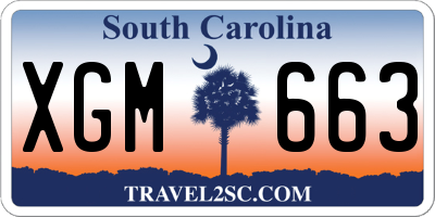 SC license plate XGM663