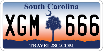 SC license plate XGM666