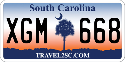 SC license plate XGM668