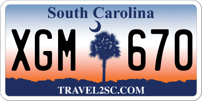 SC license plate XGM670