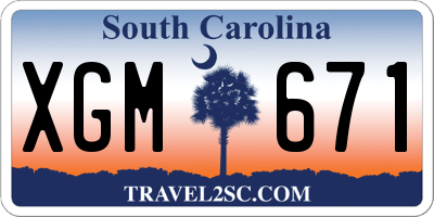 SC license plate XGM671