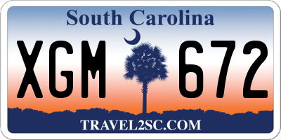 SC license plate XGM672