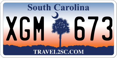 SC license plate XGM673