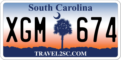 SC license plate XGM674