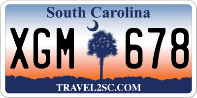 SC license plate XGM678