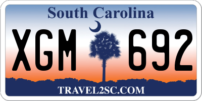SC license plate XGM692