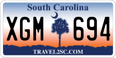 SC license plate XGM694