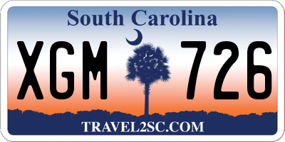 SC license plate XGM726