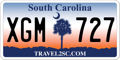 SC license plate XGM727