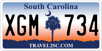 SC license plate XGM734
