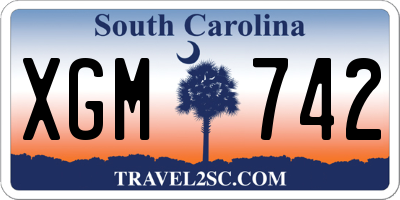 SC license plate XGM742